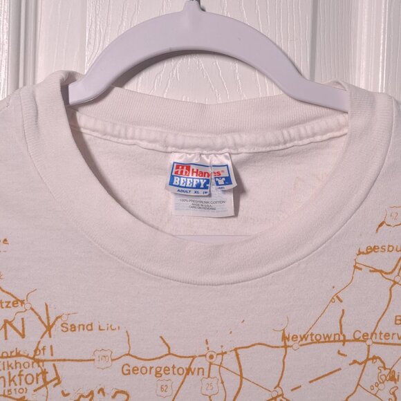 VINTAGE Kentucky The Great Outdoors Map USED Shirt (XL, Single Stitch, AOP) - Picture 3 of 7